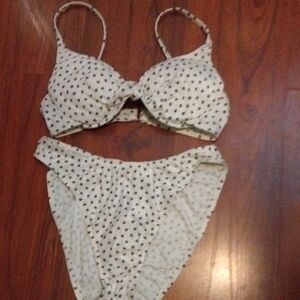 Chic Cream Polka Dot Bikini Set